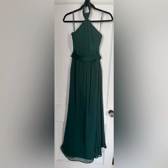 White by Vera Wang | Dresses | White By Vera Wang Deep Green Bridesmaid  Full Length Dress Sz | Poshmark